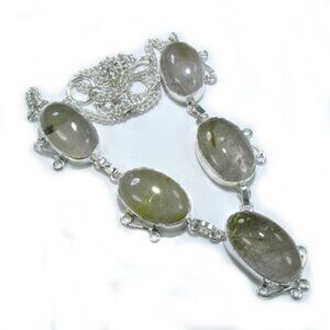 Grey Rutilated Quartz Necklace - NEW